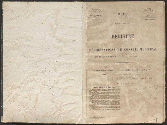 Délibérations du conseil municipal. 26 juillet 1868-17 mai 1874