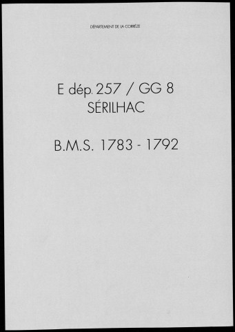 Baptêmes, mariages, sépultures (1783-1792)