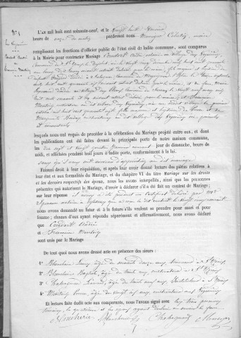 Mariages (1869-1881)