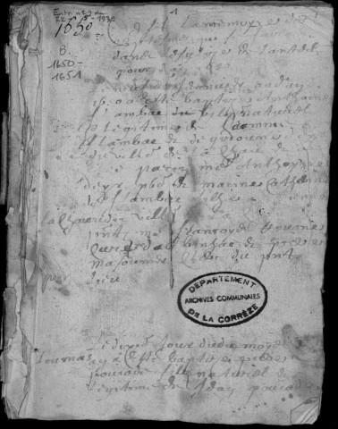 Baptêmes, mariages, sépultures (1650-1712)