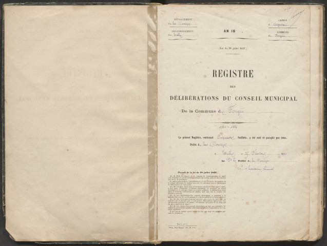 Délibérations du conseil municipal. 25 mars 1880-15 août 1886