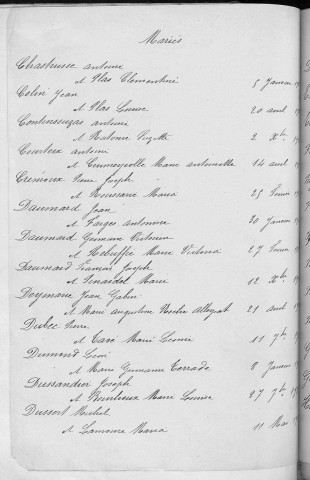 Tables décennales des mariages (1913-1922)