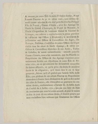 Apanage du comte d'Artois.