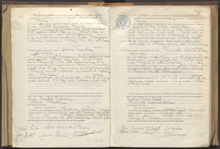 Naissances, mariages, décès (1923-1932).