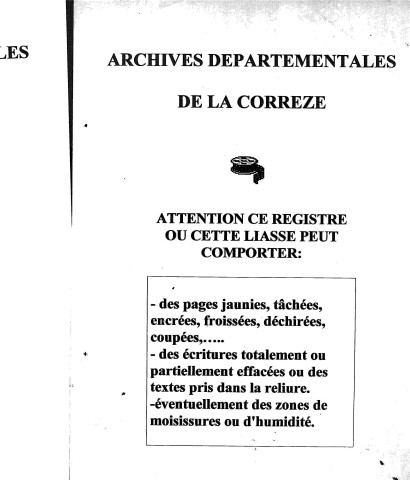 Naissances, mariages, décès (1883-1892)