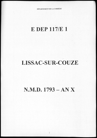Naissances, mariages, décès (1793-1802)