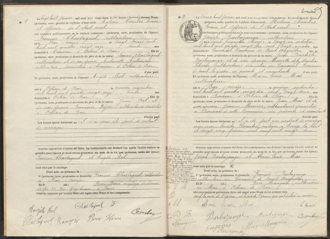 Mariages (1922-1932).