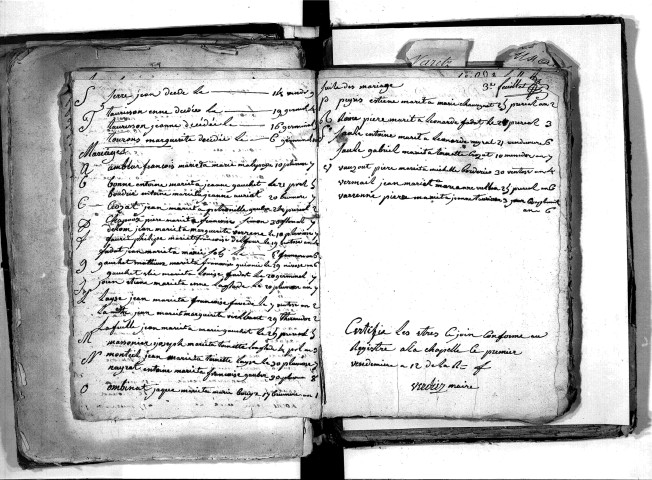 Tables décennales des décès (1792-1802)