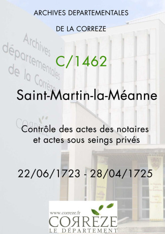 22 juin 1723-28 avril 1725