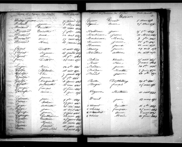 Tables décennales des décès (1843-1852)