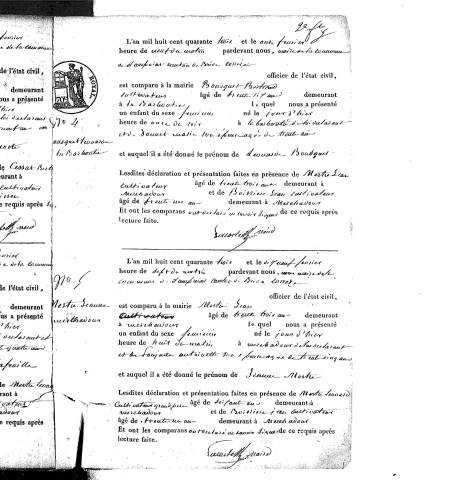 Naissances (1843-1882)