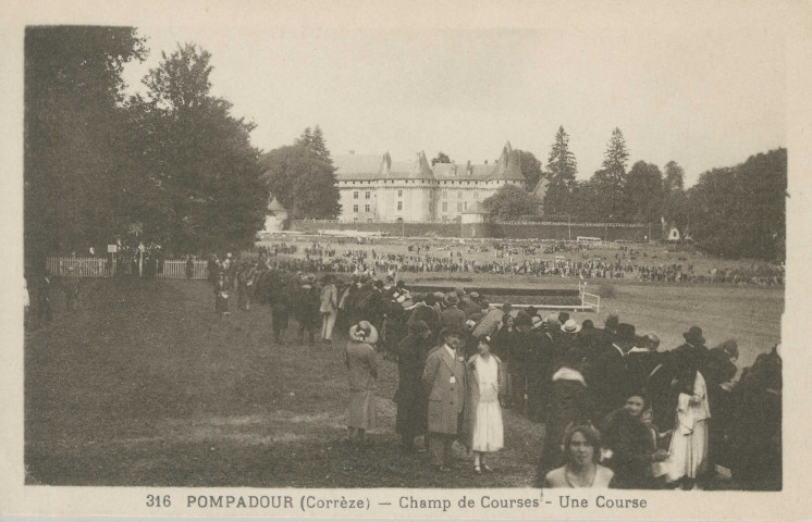Arnac-Pompadour : "316 - Pompadour (Corrèze) - Champ de courses - une course".