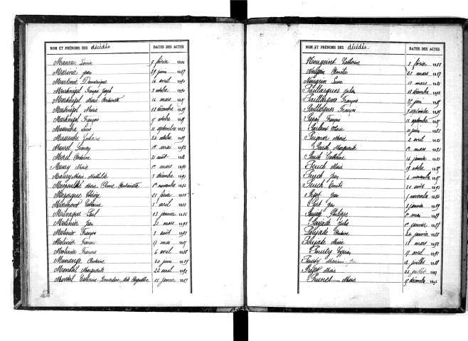 Tables décennales des décès (1883-1892)