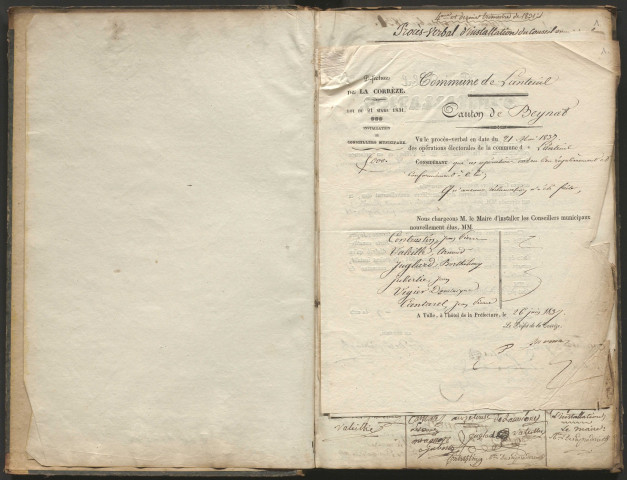 Délibérations du conseil municipal. 27 novembre 1831-04 février 1838