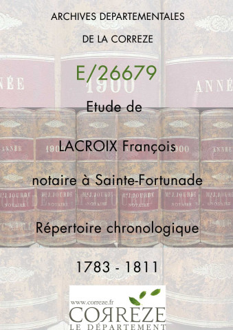 Répertoire chronologique : mai 1783-07 janvier 1811