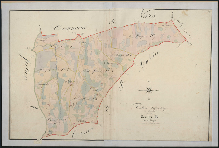 Tableau d'assemblage de la section B des Brugères