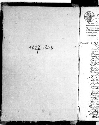 Mariages (1827-1848)