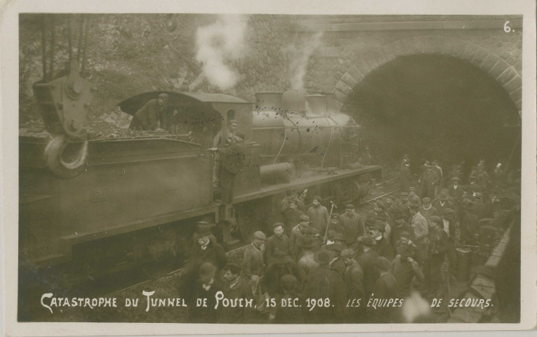 Allassac : "6. Catastrophe du tunnel de Pouch - 15 dec. 1908 - les équipes de secours".