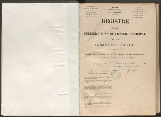 Délibérations du conseil municipal. 6 septembre 1896-5 septembre 1925