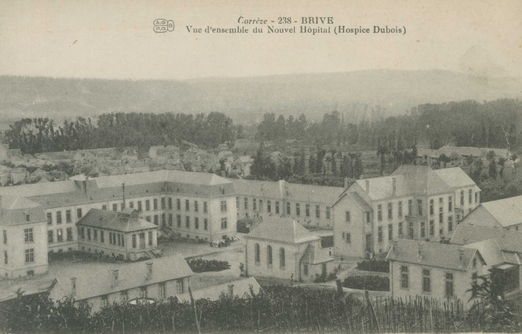 Brive-la-Gaillarde : "Corrèze - 238 - Brive - Vue d'ensemble du nouvel hôpital (hospice Dubois)".