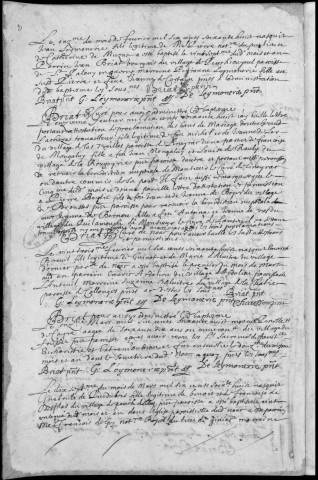 Baptêmes, mariages, sépultures (1668-1700)