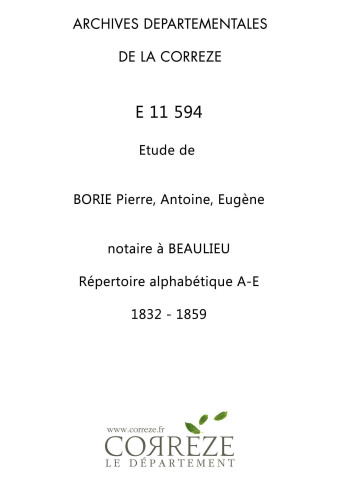 Répertoire alphabétique : A-E