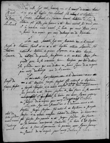 Baptêmes, mariages, sépultures (1761-1778)