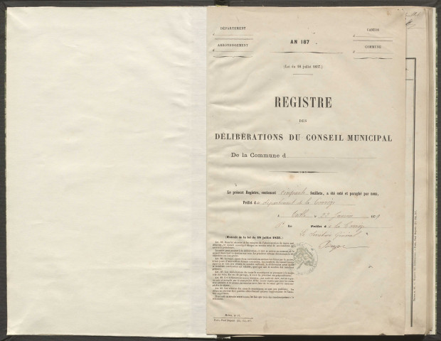 Délibérations du conseil municipal. 16 novembre 1879-23 janvier 1887