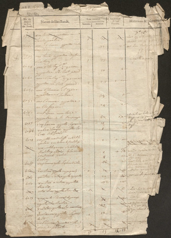 Relevé de l'arpentement général des fonds.