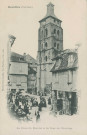 Beaulieu-sur-Dordogne : "Beaulieu (Corrèze) - La place du marché et la tour de l'horloge".