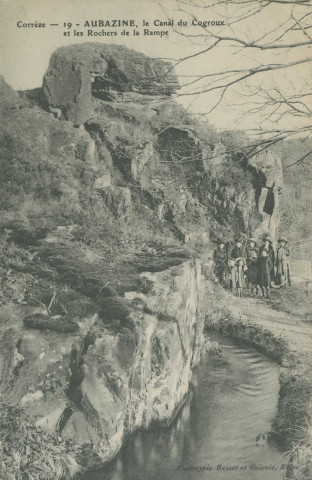 Aubazine : "Corrèze - 19 - Aubazine, le canal du Cogroux et les rochers de la rampe".