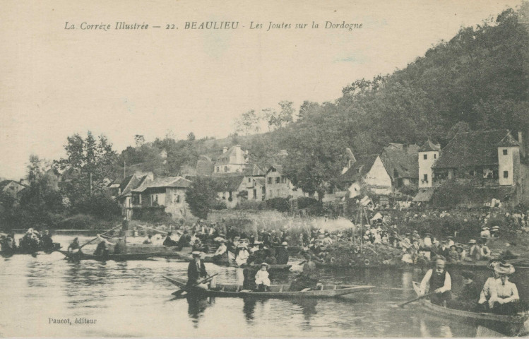 Beaulieu-sur-Dordogne : "La Corrèze illustrée - 22 - Beaulieu - Les joutes sur la Dordogne".