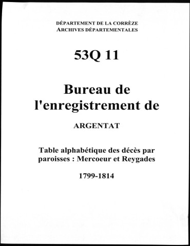 Paroisses de Mercoeur et Reygades