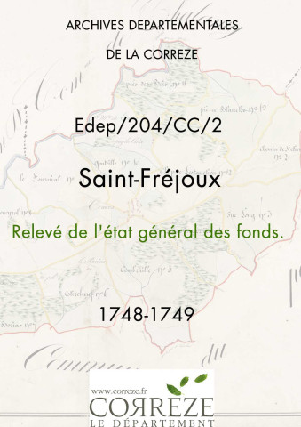Relevé de l'état général des fonds. 1748-1749