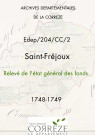 Relevé de l'état général des fonds. 1748-1749