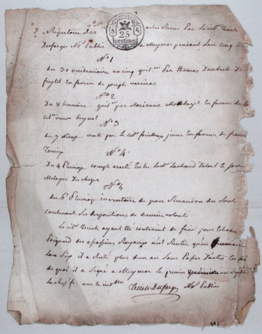 Répertoire chronologique : 30 vendémiaire-6 pluviôse an V