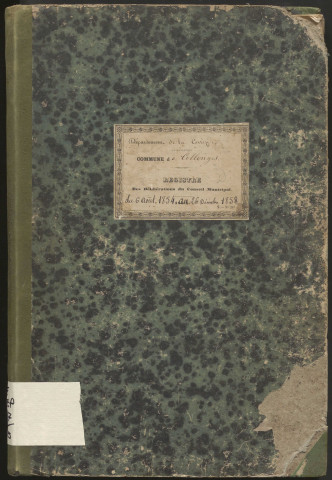 Délibérations du conseil municipal. 06 août 1854-14 novembre 1858
