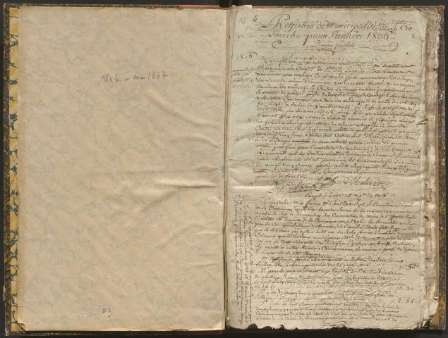 Délibérations du conseil municipal. 6 octobre 1806-15 mai 1837