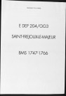 Baptêmes, mariages, sépultures (1747-1766)