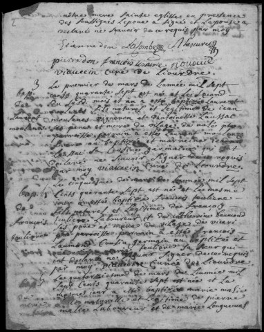 Baptêmes, mariages, sépultures (1747-1762)