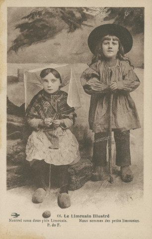 Folklore : "66. Le Limousin illustré - Nous sommes des petits limousins.". Texte en langue limousine par P. do F.