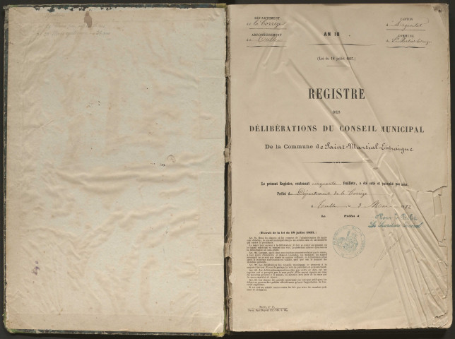 Délibérations du conseil municipal. 14 mai 1882-17 août 1902