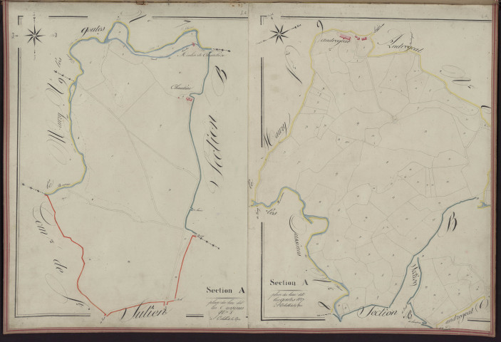 Tableau d'assemblage de la section E des Goutes et des Oussines