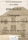 Délibérations du conseil municipal. 25 janvier 1813-15 janvier 1838