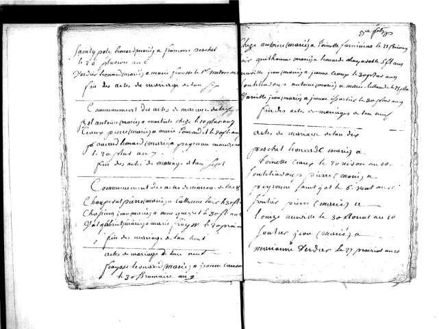 Tables décennales des mariages (1792-1802)