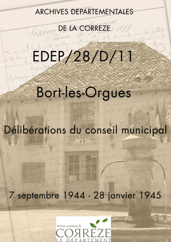 Délibérations du conseil municipal. 07 septembre 1944-28 janvier 1945