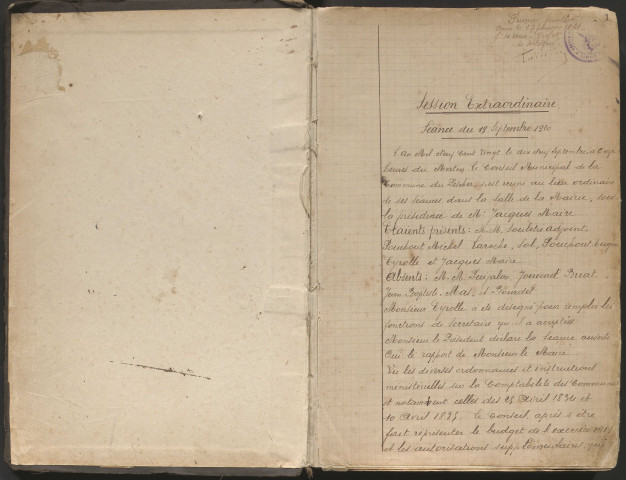 Délibérations du conseil municipal. 19 septembre 1920-2 septembre 1956