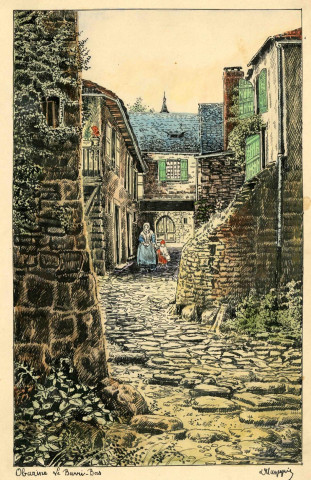Une ruelle surmontée d'un passage couvert au lieu-dit le Barri-Bas.