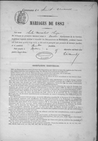 Mariages (1883-1902)