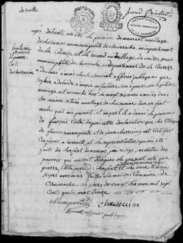 Naissances, mariages, décès (1793-1802)